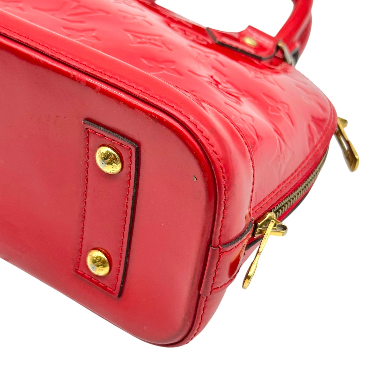 Louis Vuitton Red Patent Vernis Monogram Alma BB 2-Way Bag
