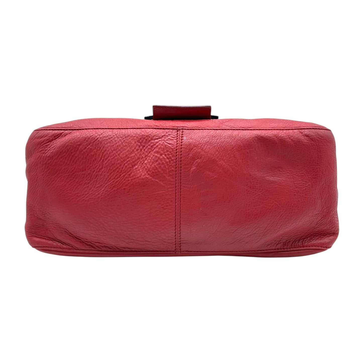 Fendi Red Nubuck & Burl Wood Big Mama Baguette Bag - Outfit Repeater