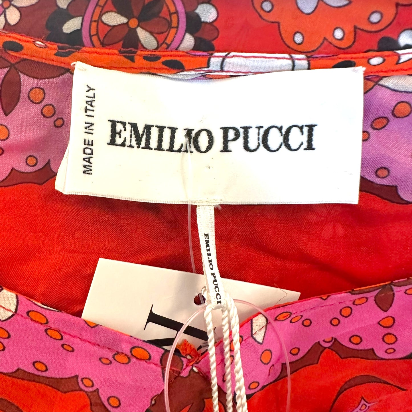 Emilio Pucci Pink & Red Floral Print Sheer Silk Mini Dress NEW
