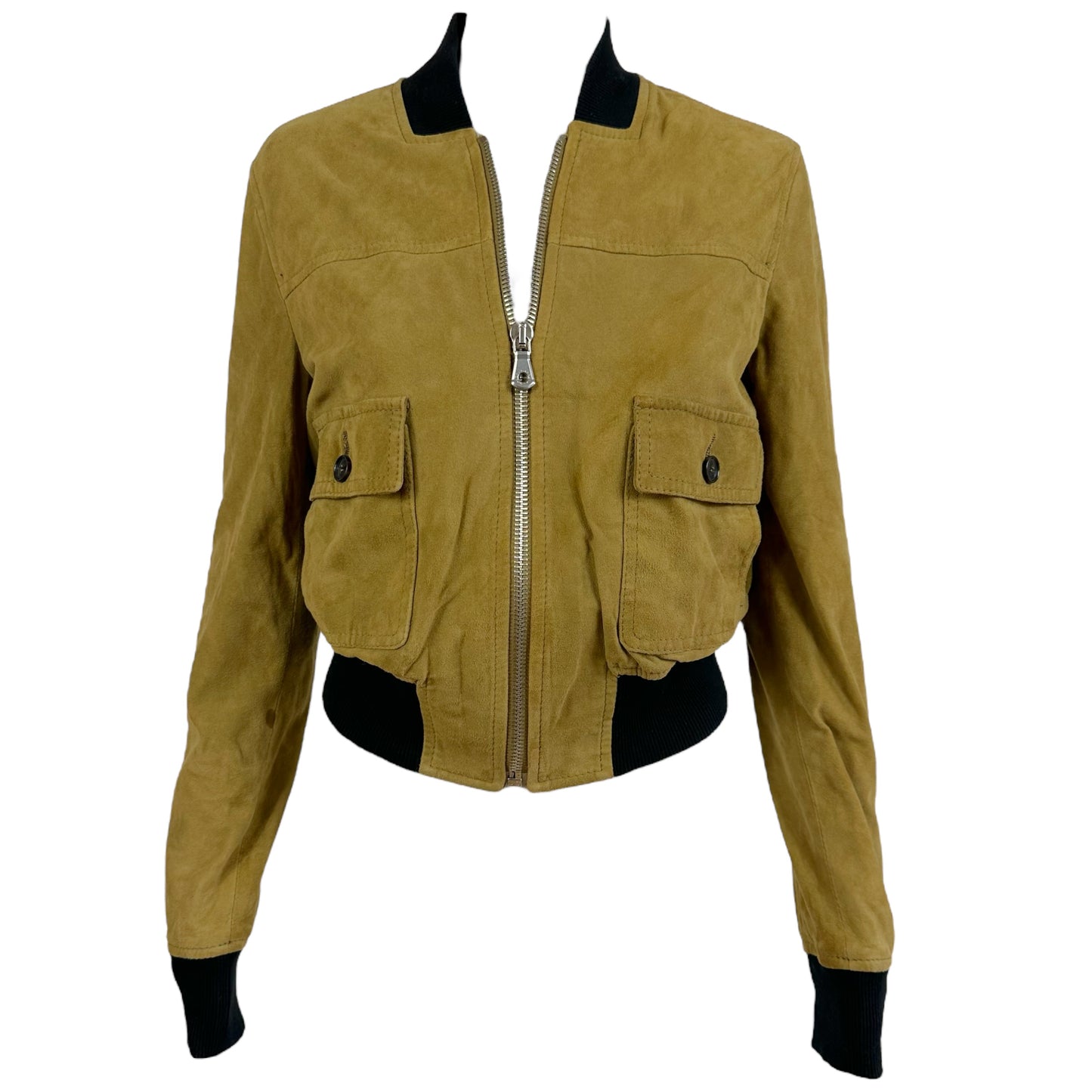 D&G Dolce & Gabbana Tan Suede Bomber Jacket