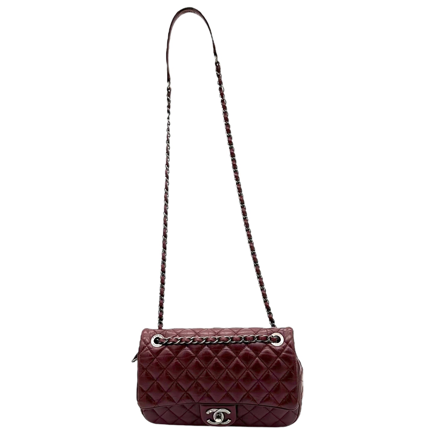 Chanel Burgundy Medium Classic Flip Bag