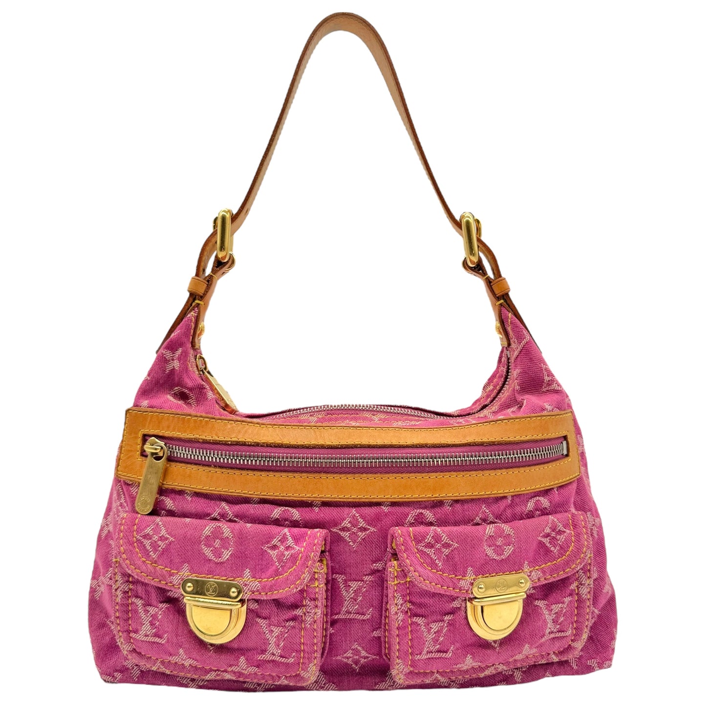 Louis Vuitton Pink Denim Monogram Baggy PM Shoulder Bag - Outfit Repeater