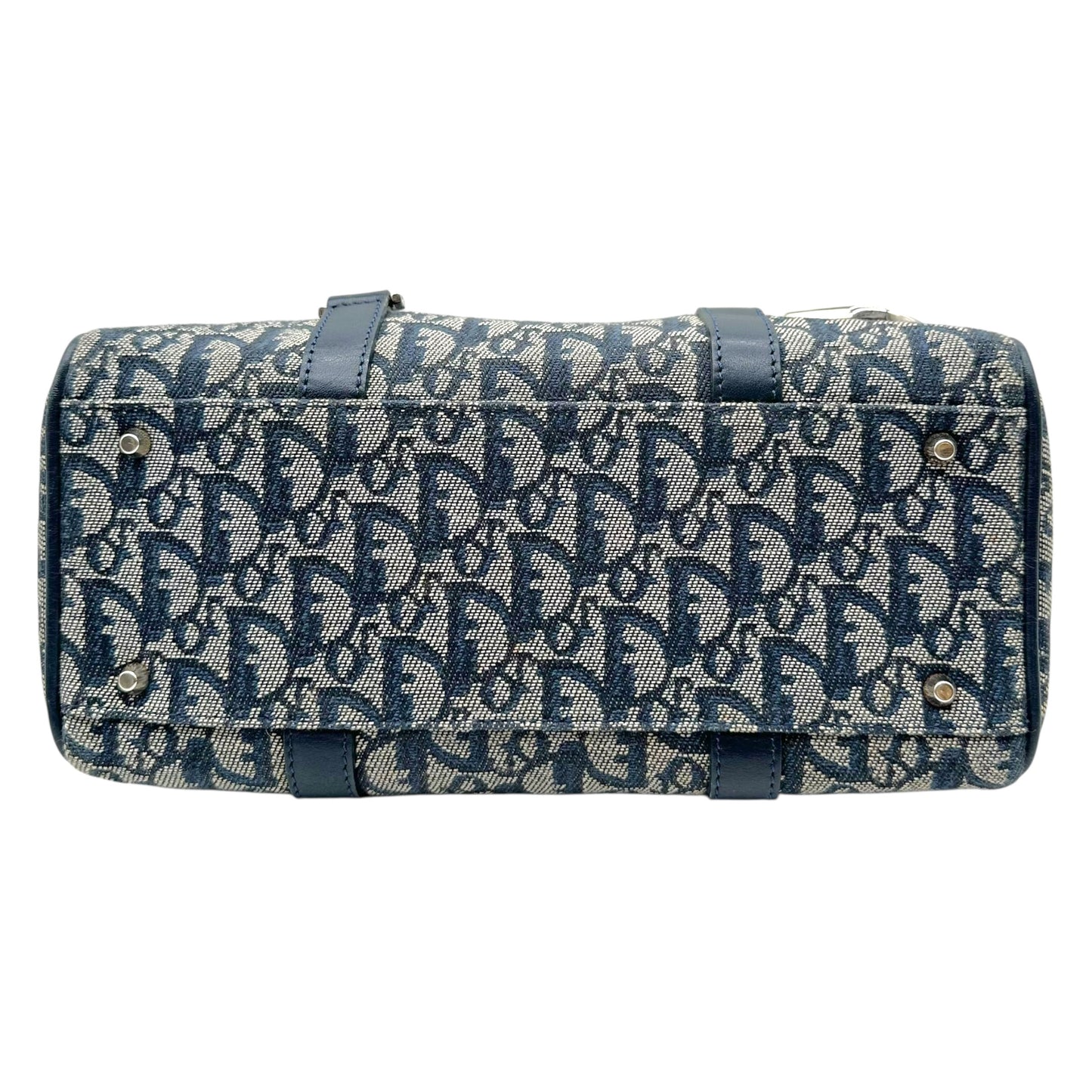 Christian Dior Navy Blue Trotter Monogram Logo Hardware Shoulder Bag