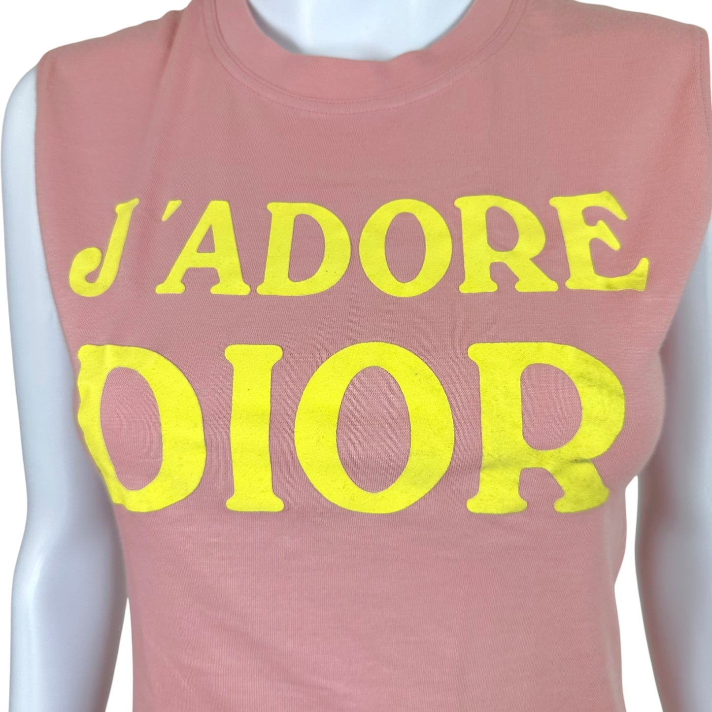 Christian Dior Pink Yellow J'Adore Logo Tank Top