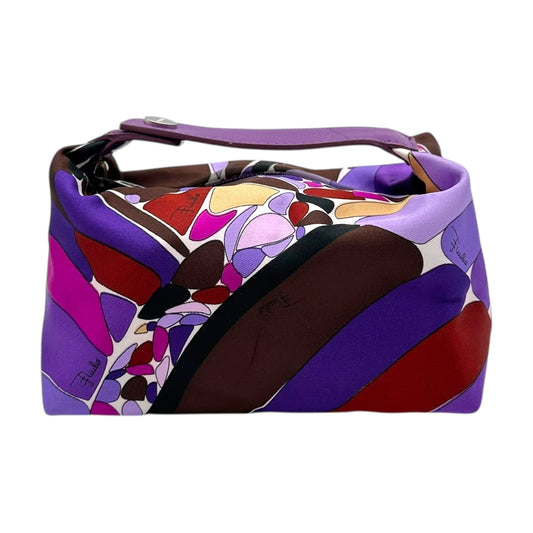 Emilio Pucci Purple Silk Printed Pochette Bag NEW