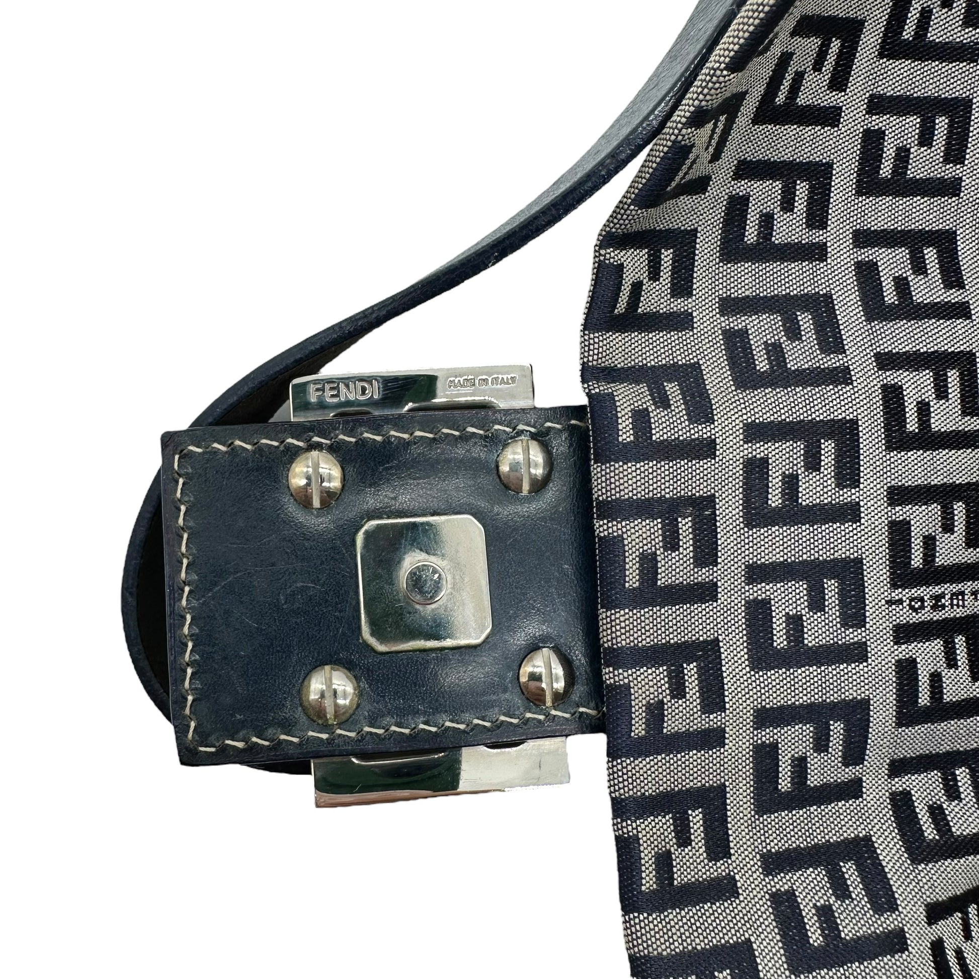 Fendi Navy Blue Zucchino Monogram Baguette Bag - Outfit Repeater