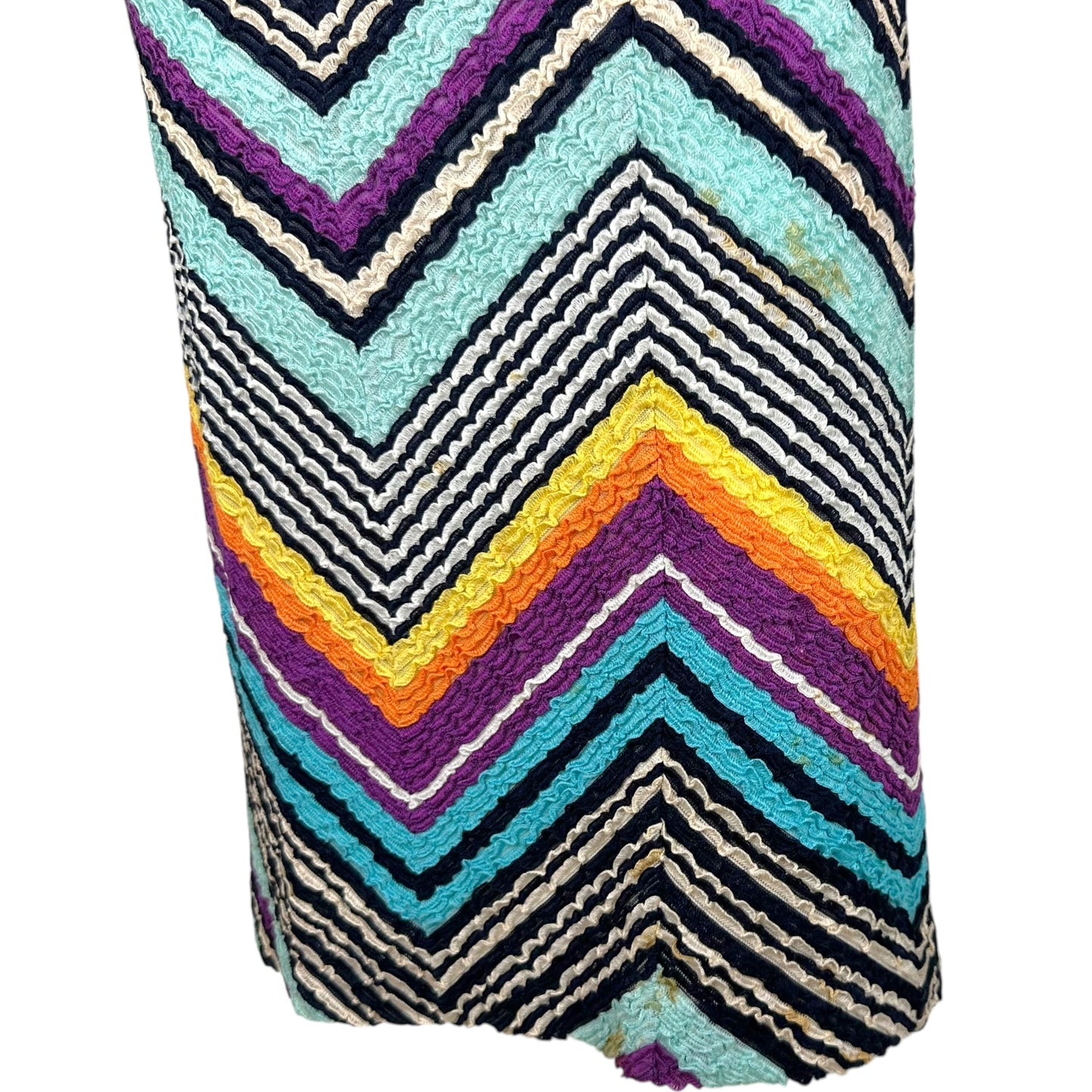 Missoni Midi Skirt Multicolor Chevron Print Elastic Waist