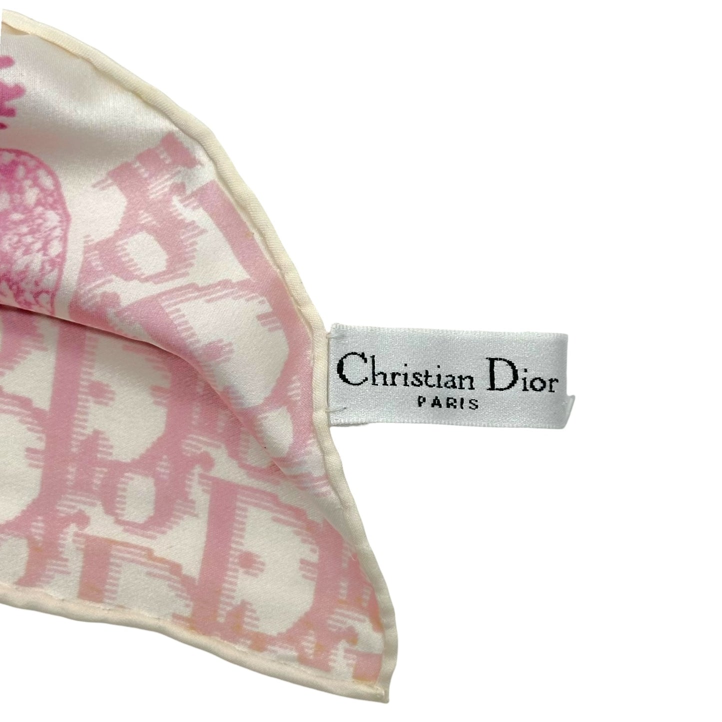 Christian Dior 'Girly Dior' Pink Logo Printed Square Silk Scarf