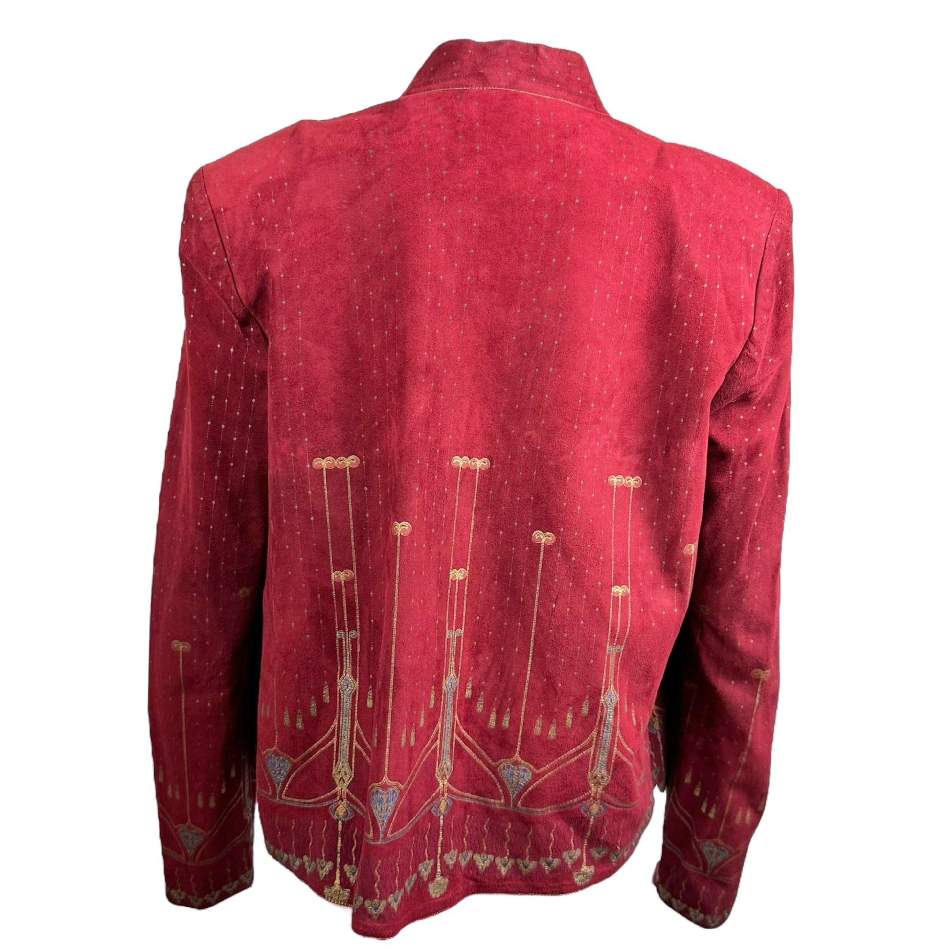 Roberto Cavalli Painted Red Suede Jacket - Outfit Repeater