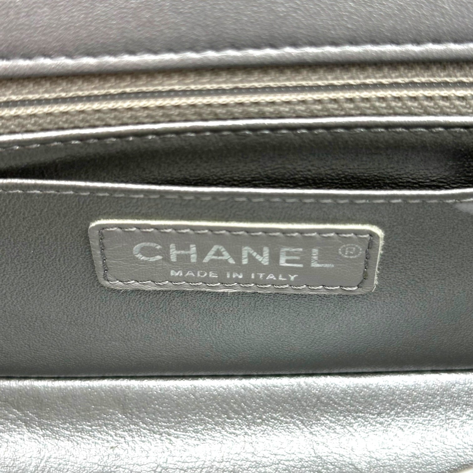 Chanel Metallic Silver Matelasse Small Classic Flap Bag