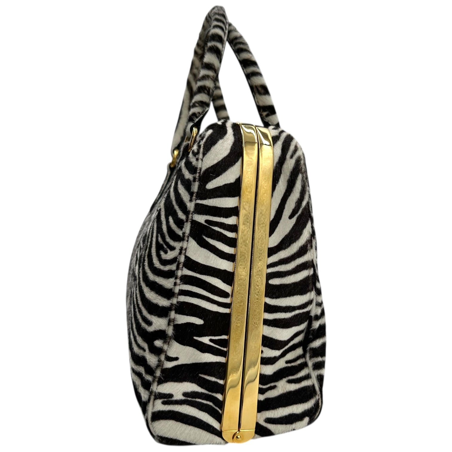 Prada Zebra Print Ponyhair Bowler Bag RARE - Outfit Repeater