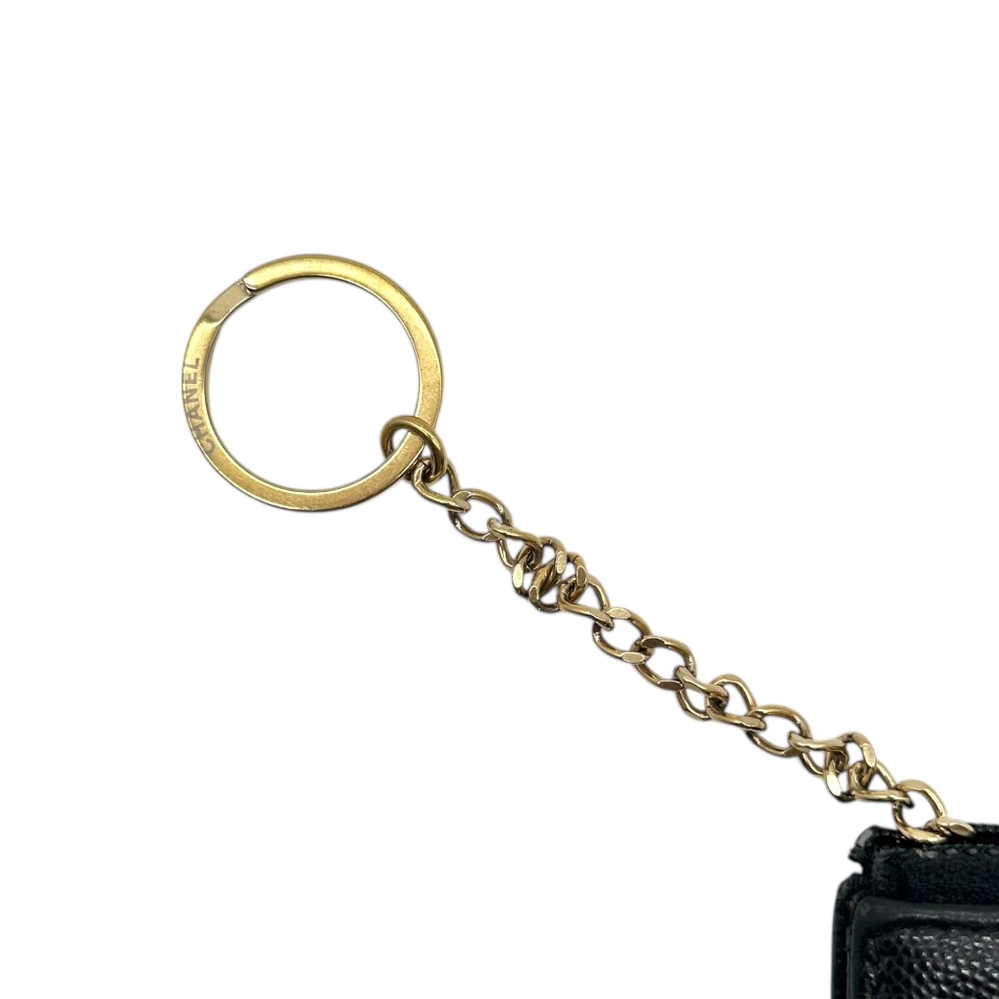 Chanel Black Caviar Contrast Stitch Key Pouch - Outfit Repeater