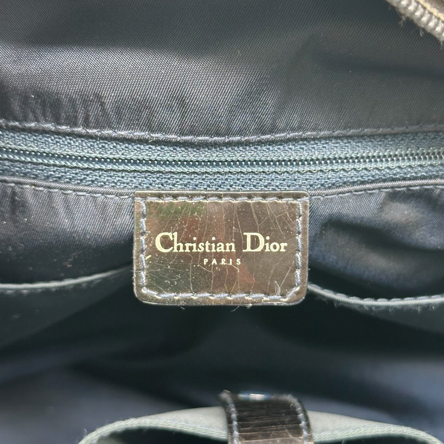 Christian Dior Denim Print Large Double Saddle Bowler Bag