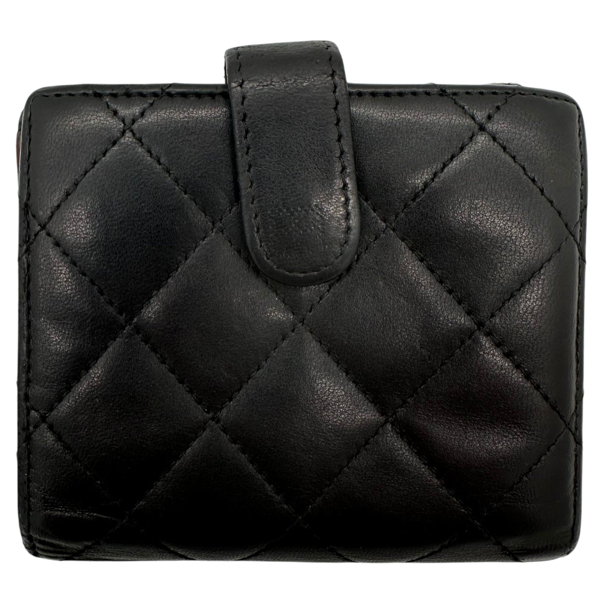 Chanel Black Quilted Leather Bi-Fold Wallet 1990s