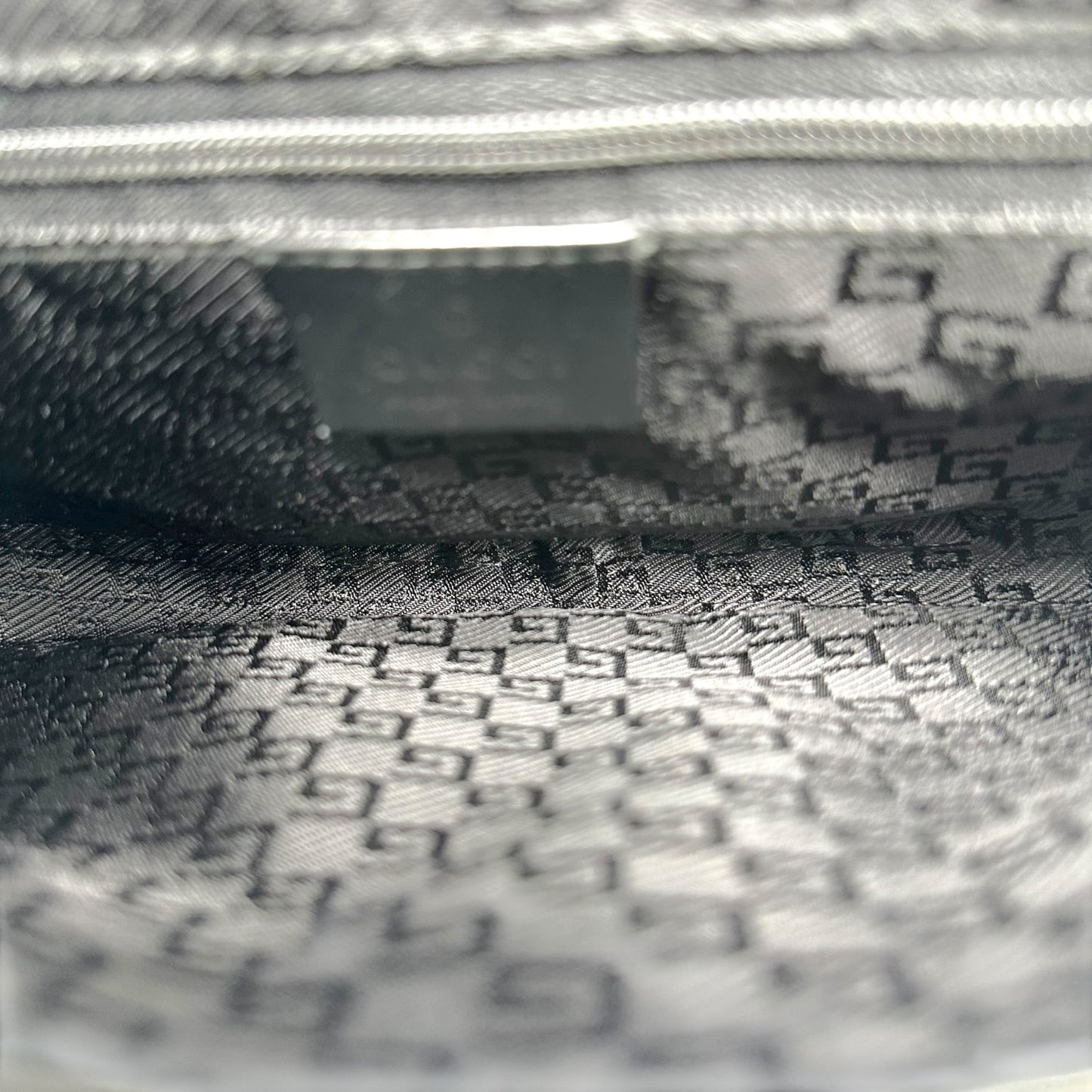 Gucci Gray Canvas & Black Leather Jackie Shoulder Bag