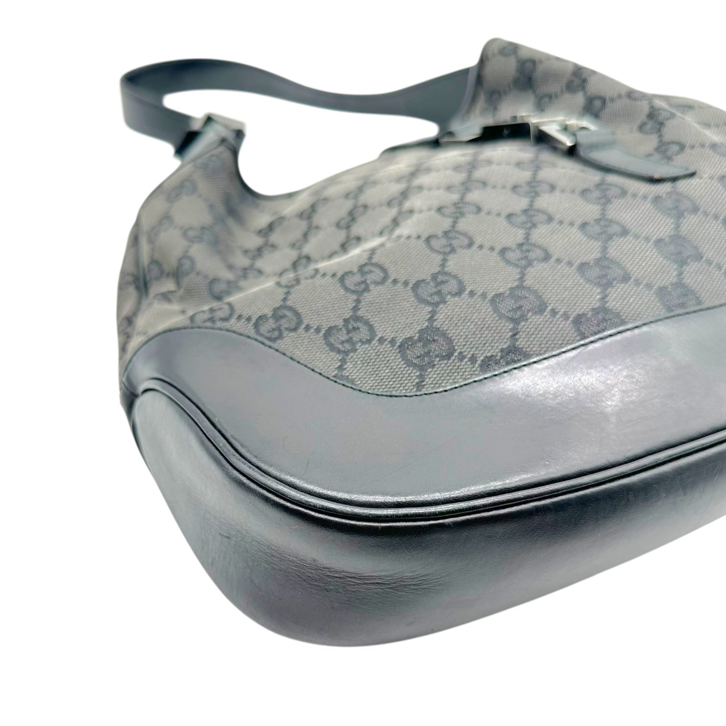 Gucci Large Jackie Shoulder Bag Gray Black Monogram