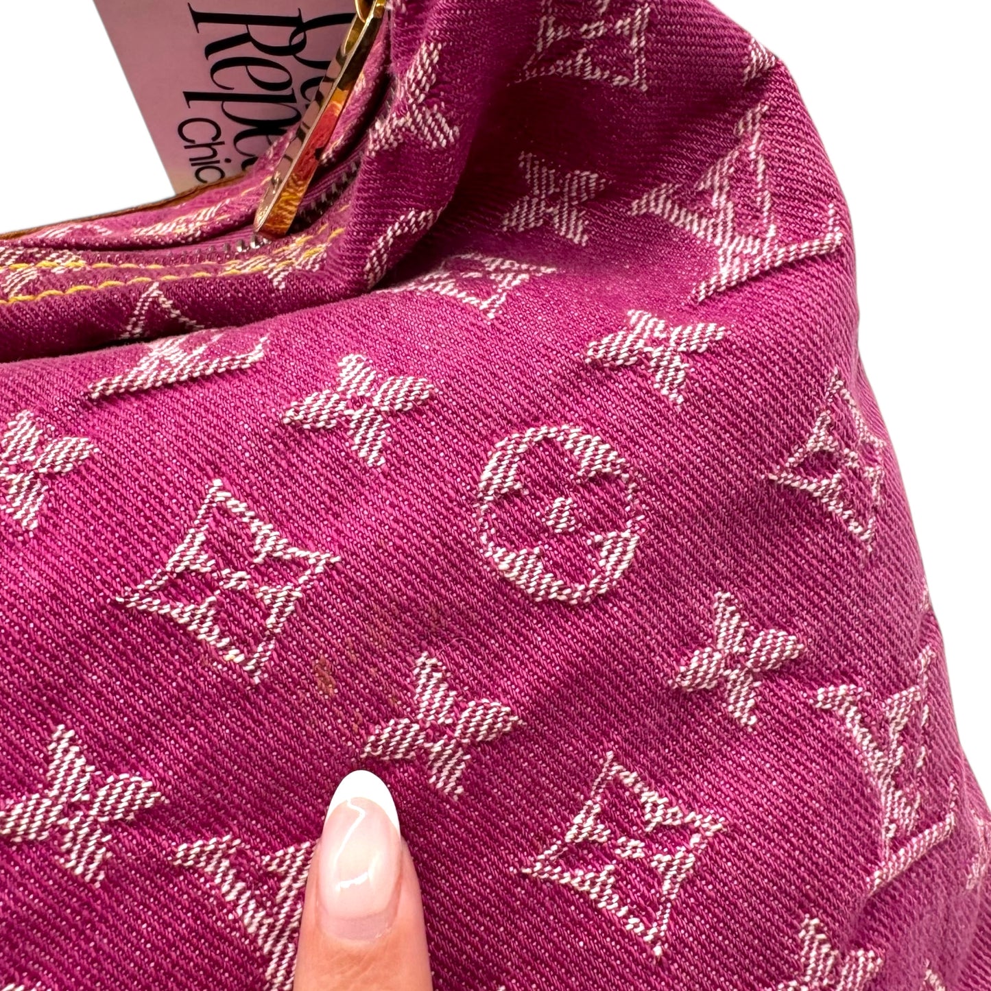 Louis Vuitton Pink Denim Monogram Baggy PM Shoulder Bag - Outfit Repeater