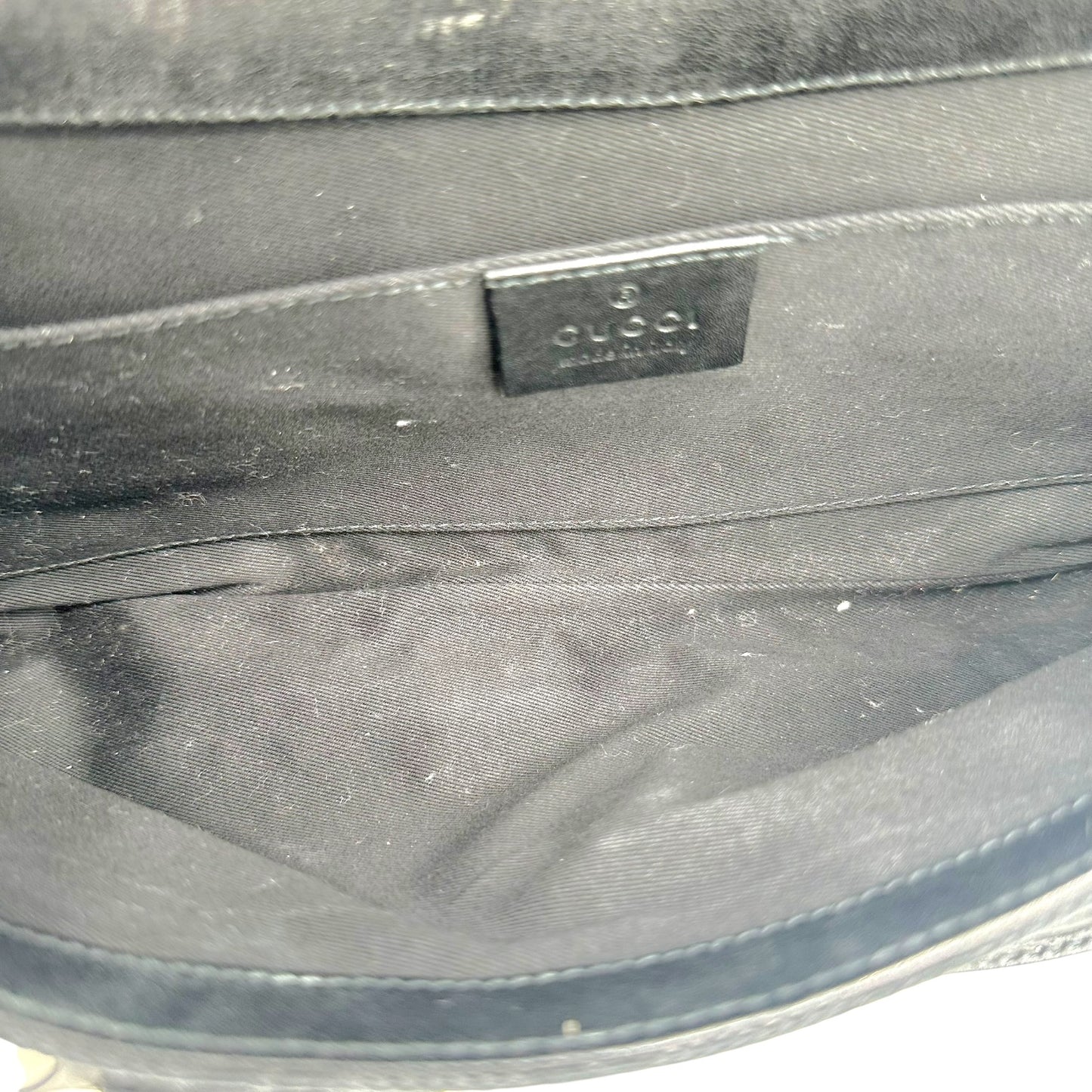 Gucci Black Studded Monogram Large Horsebit Clutch