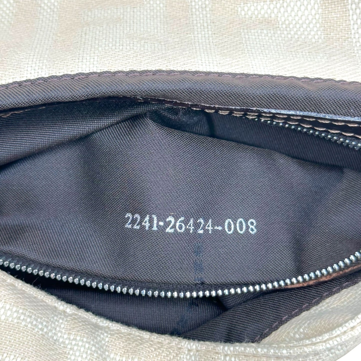 Fendi Ivory & Brown Zucca Monogram Classic Baguette Bag
