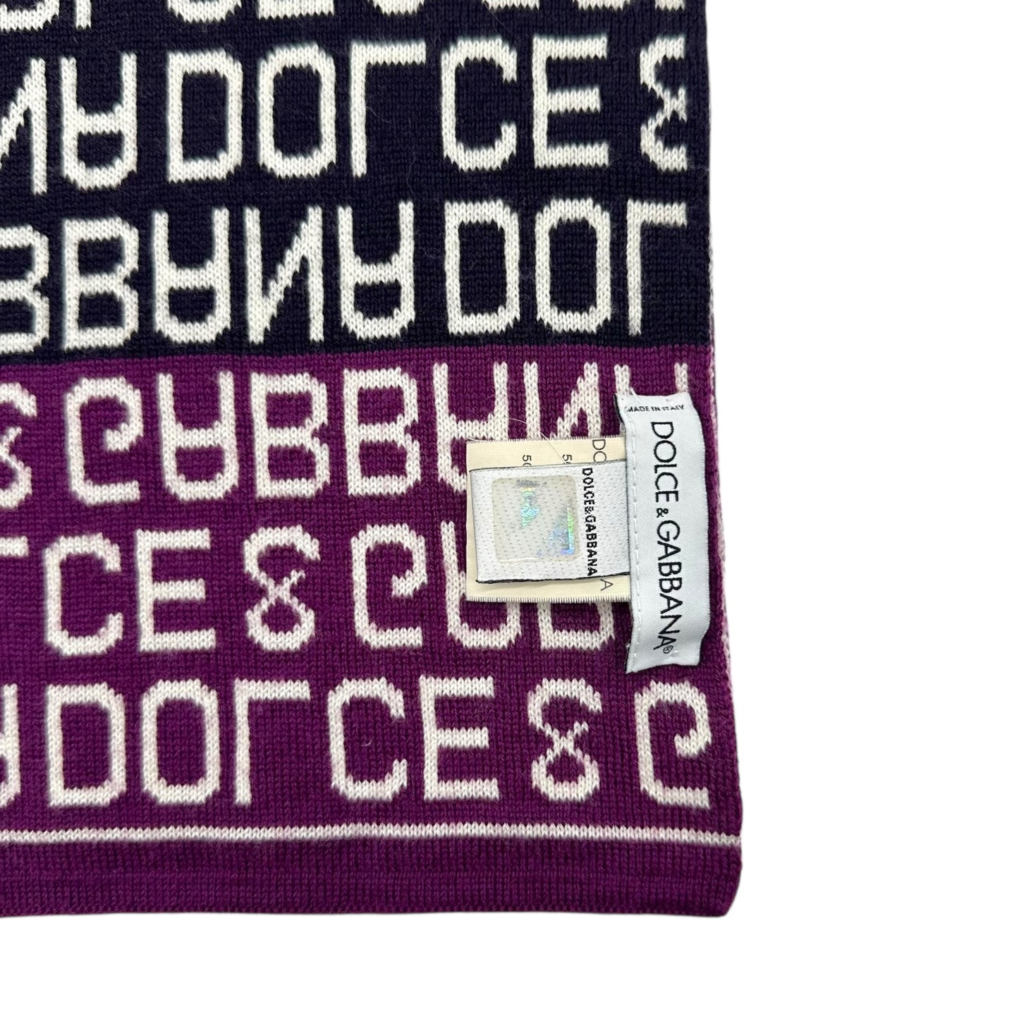 Dolce & Gabbana Purple Spell-Out Monogram Scarf