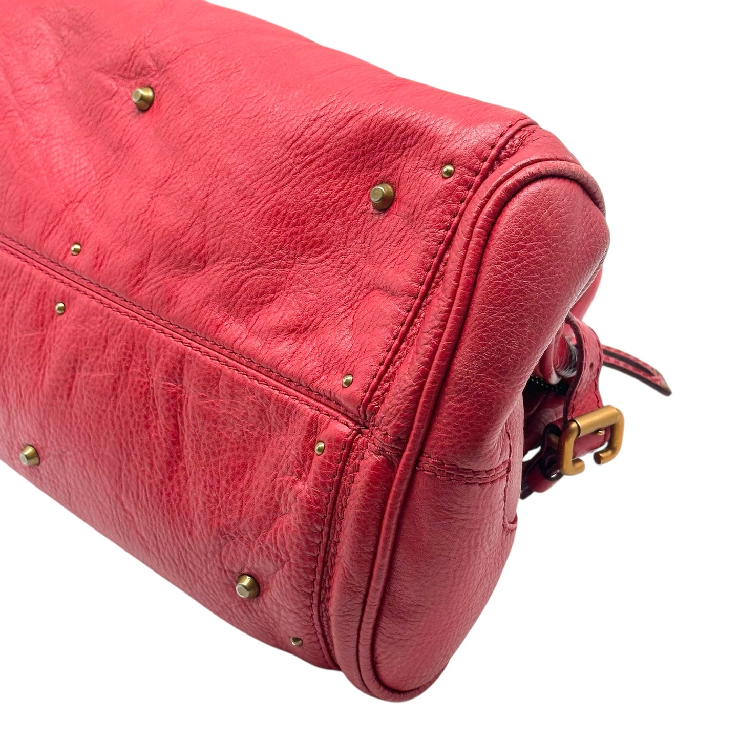 Chloé Red Leather Paddington Shoulder Bag