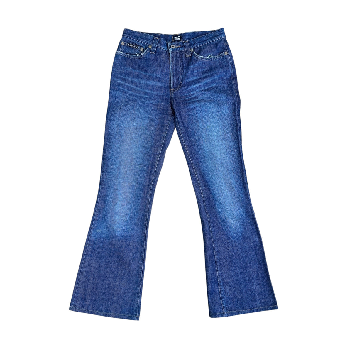 Dolce & Gabbana Dark Wash Denim Jeans With Suede Pocket