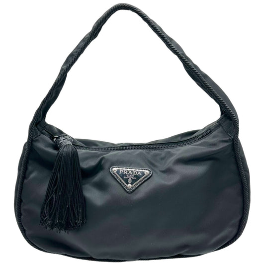 Prada Black Nylon & Fringe Tassle Mini Handbag