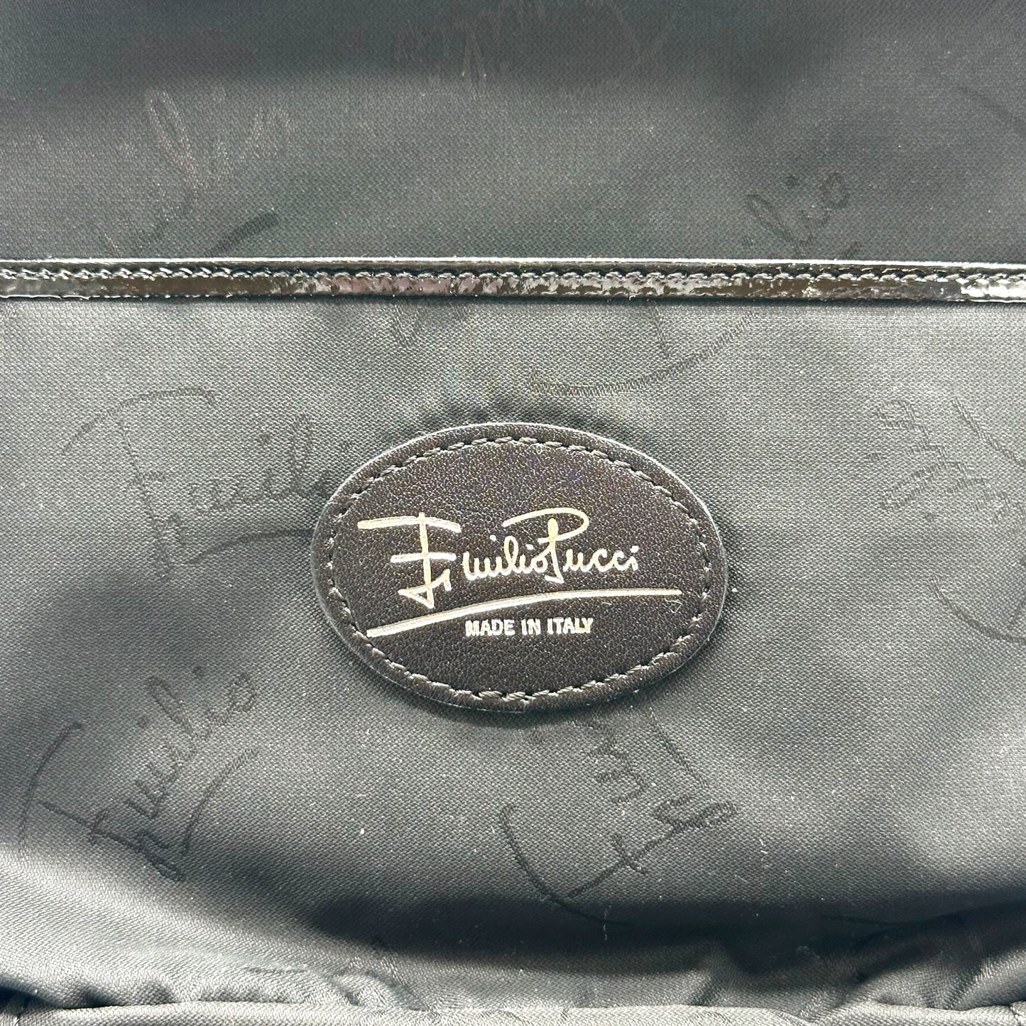 Emilio Pucci Blue Printed Top Handle Mini Vanity Bag