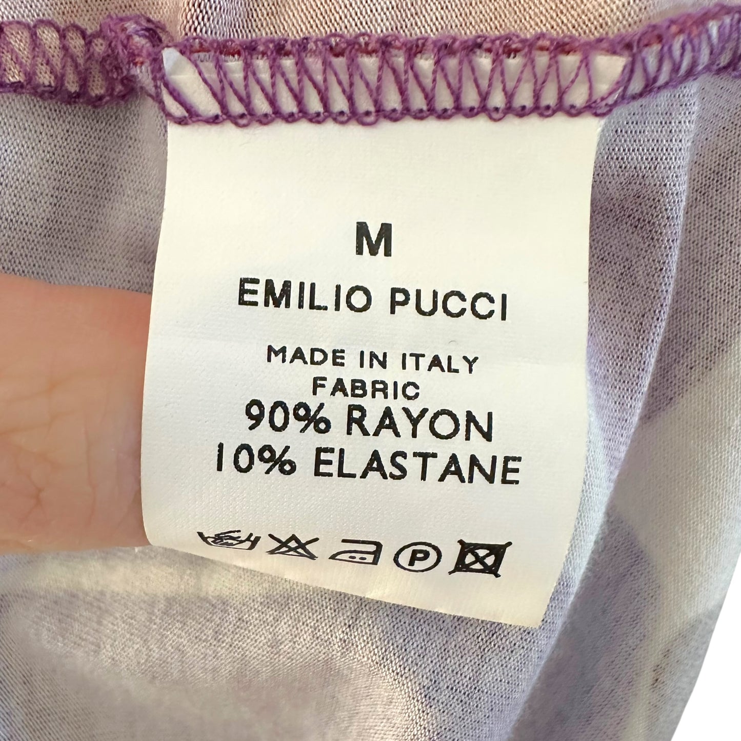 Emilio Pucci Purple Printed Mock Neck T-Shirt