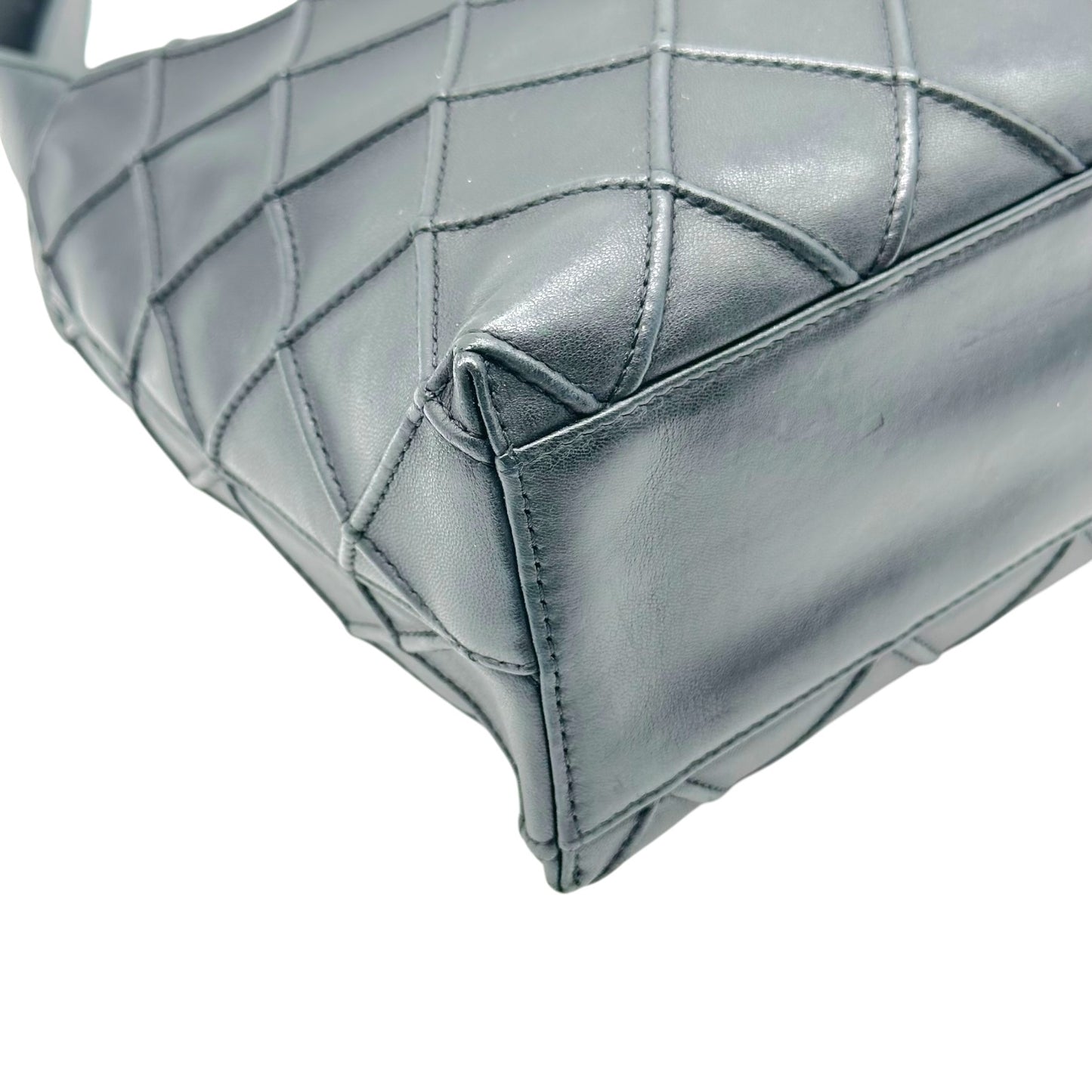 Chanel Black & Silver Quilted Matelasse Hobo Shoulder Bag 2000-02