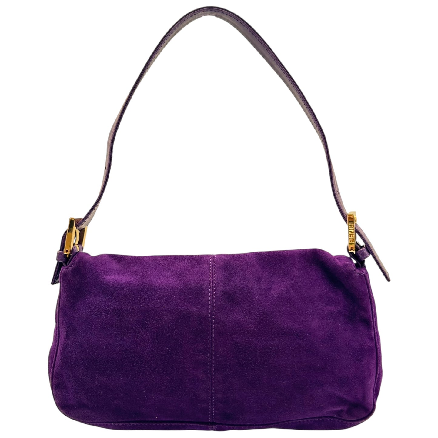 Fendi Purple Suede & Gold Baguette Bag