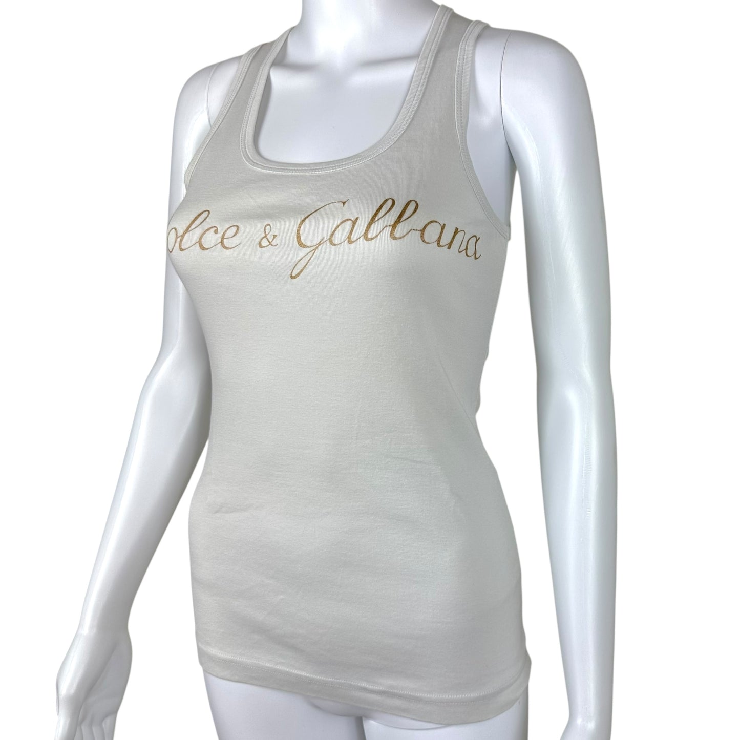 Dolce & Gabbana Gray & Gold Logo Tank