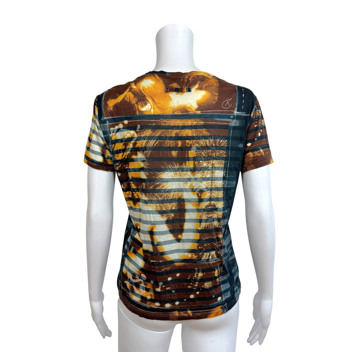 Jean Paul Gaultier Statue Printed Striped T-Shirt