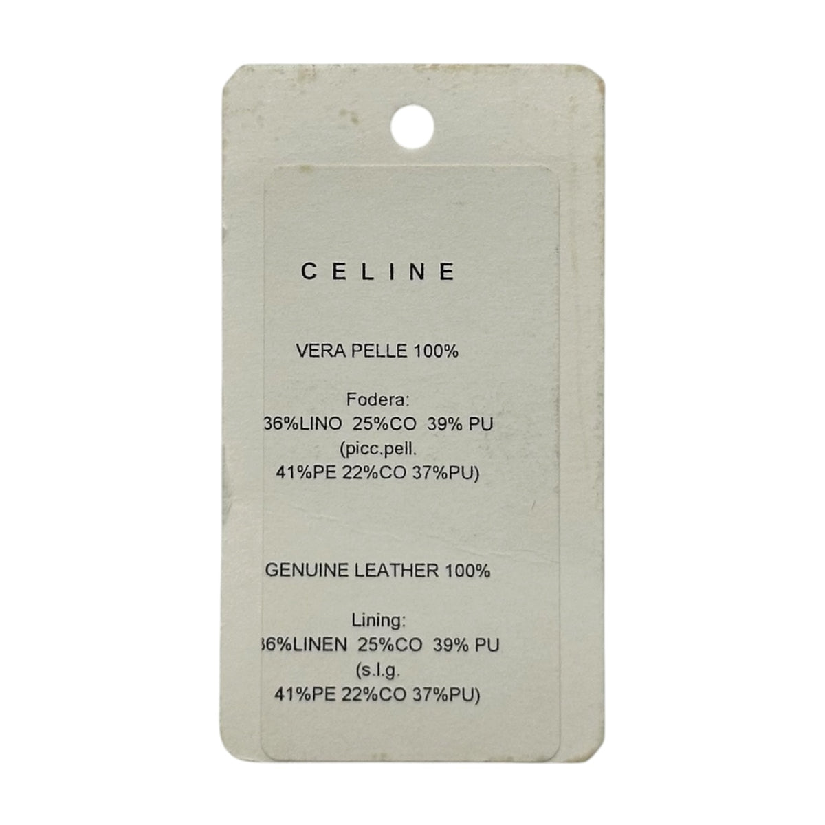 Celine Pochette Bag Brown White Contrast Stitch Embroidery