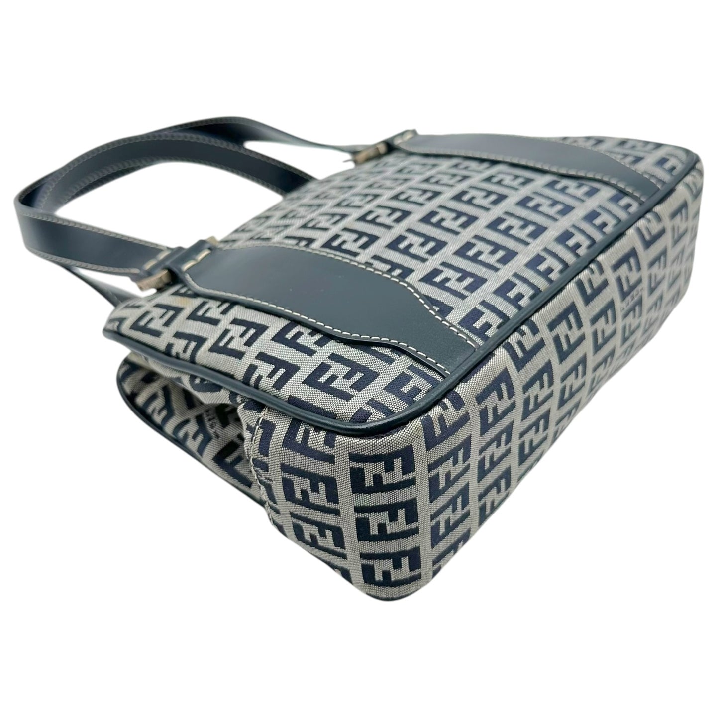 Fendi Navy Zucchino Monogram Kisslock Handbag