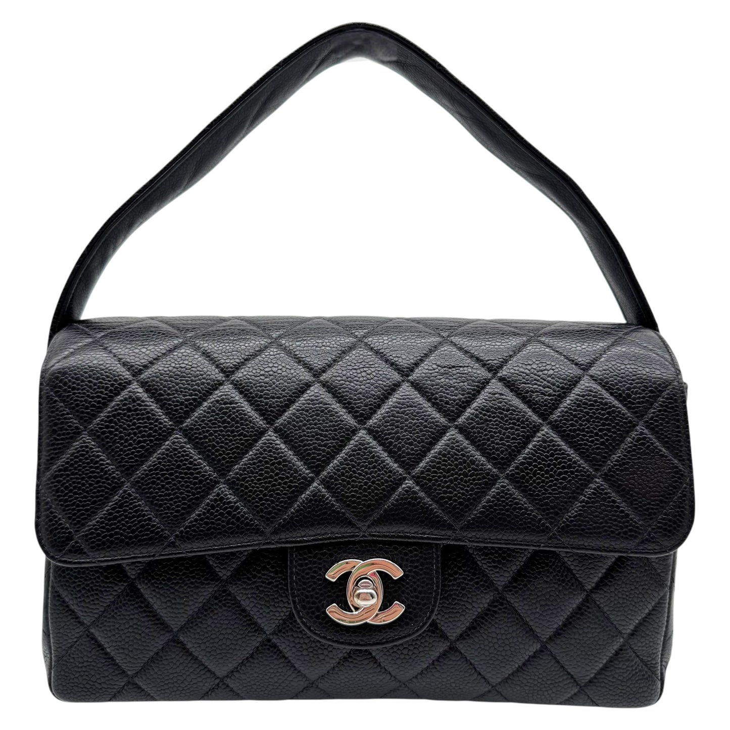Chanel Black Caviar Leather Medium Flap Bag
