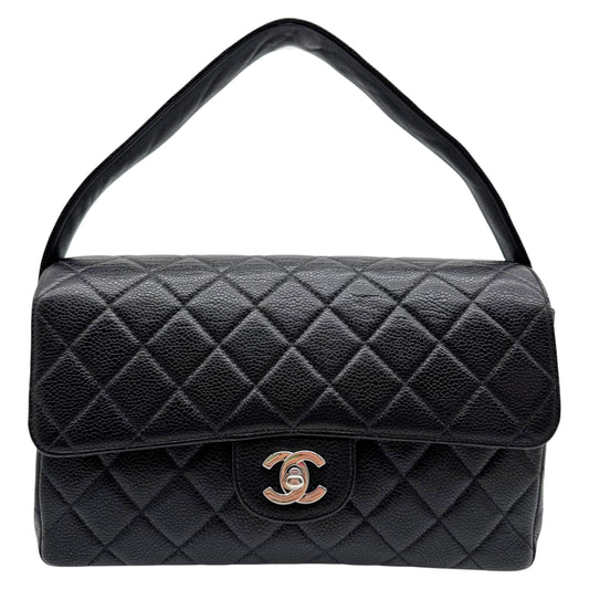 Chanel Black & Silver Caviar Matelasse Medium Double Sided Flap Bag 1996-97