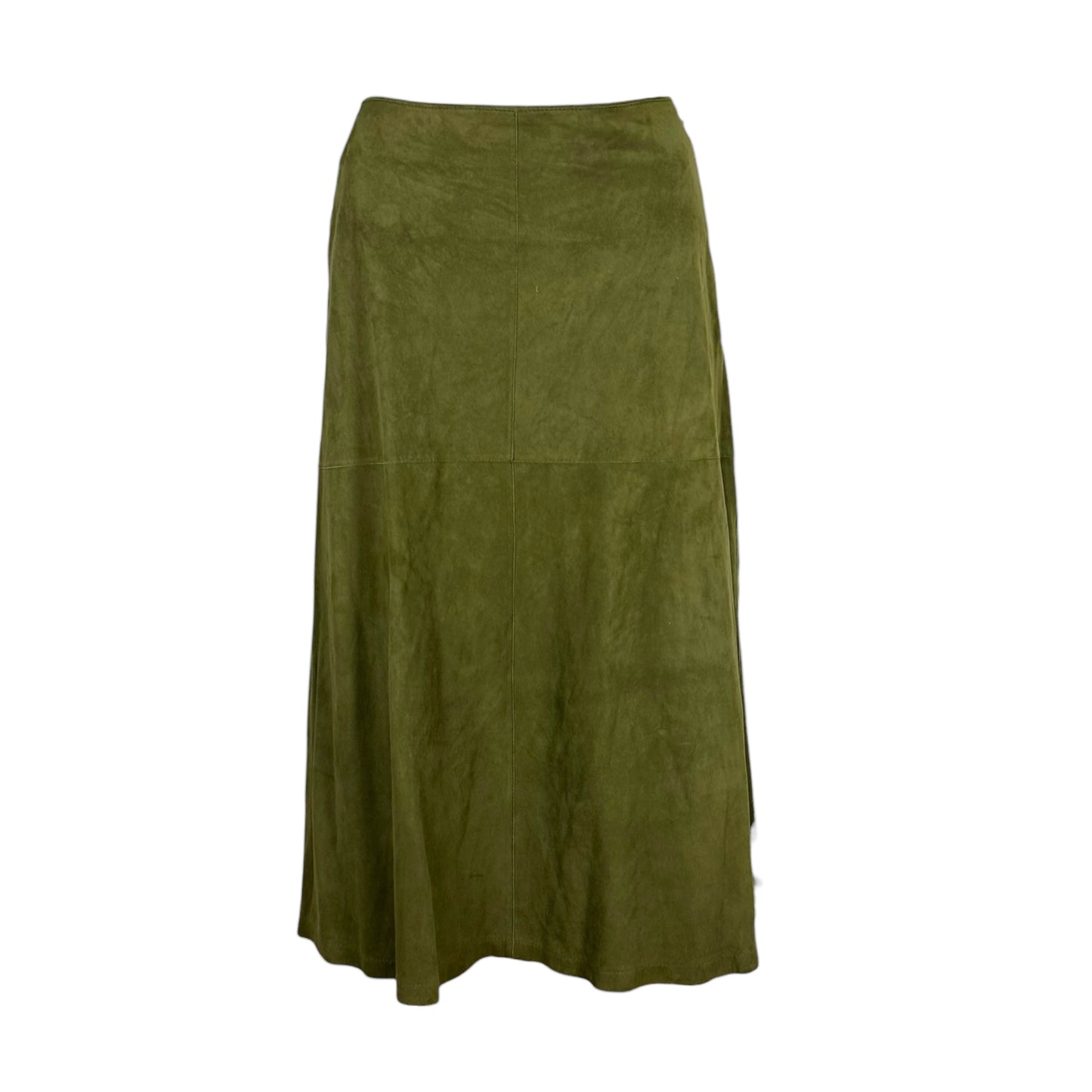 Christian Dior F/W 2001 Khaki Green Suede Midi Skirt