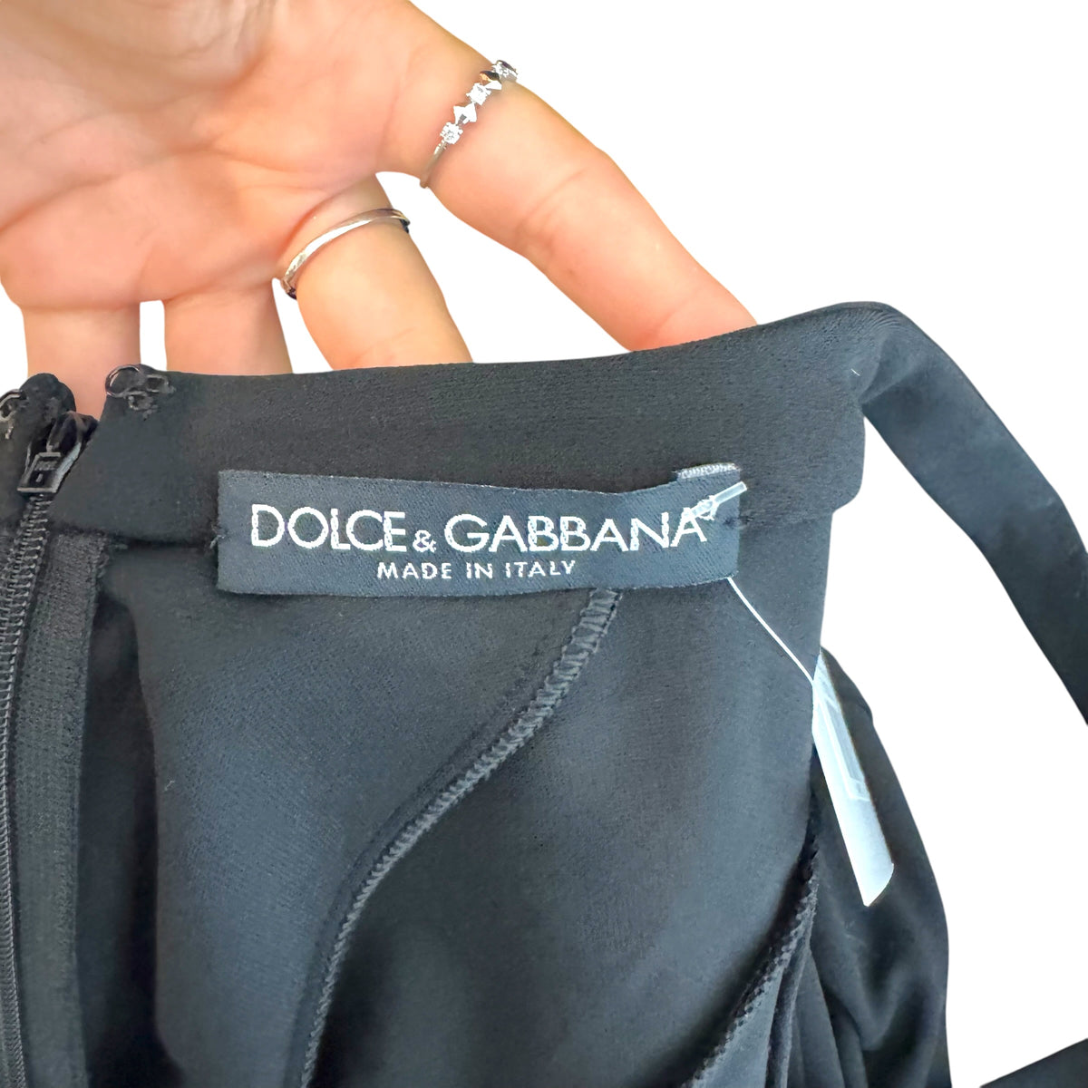 Dolce & Gabbana Black Flowy Hem Midi Dress