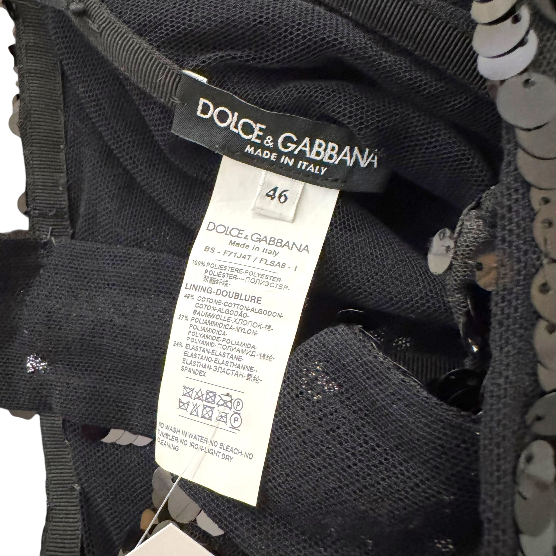 Dolce & Gabbana Black Sequin Corset Top - Outfit Repeater