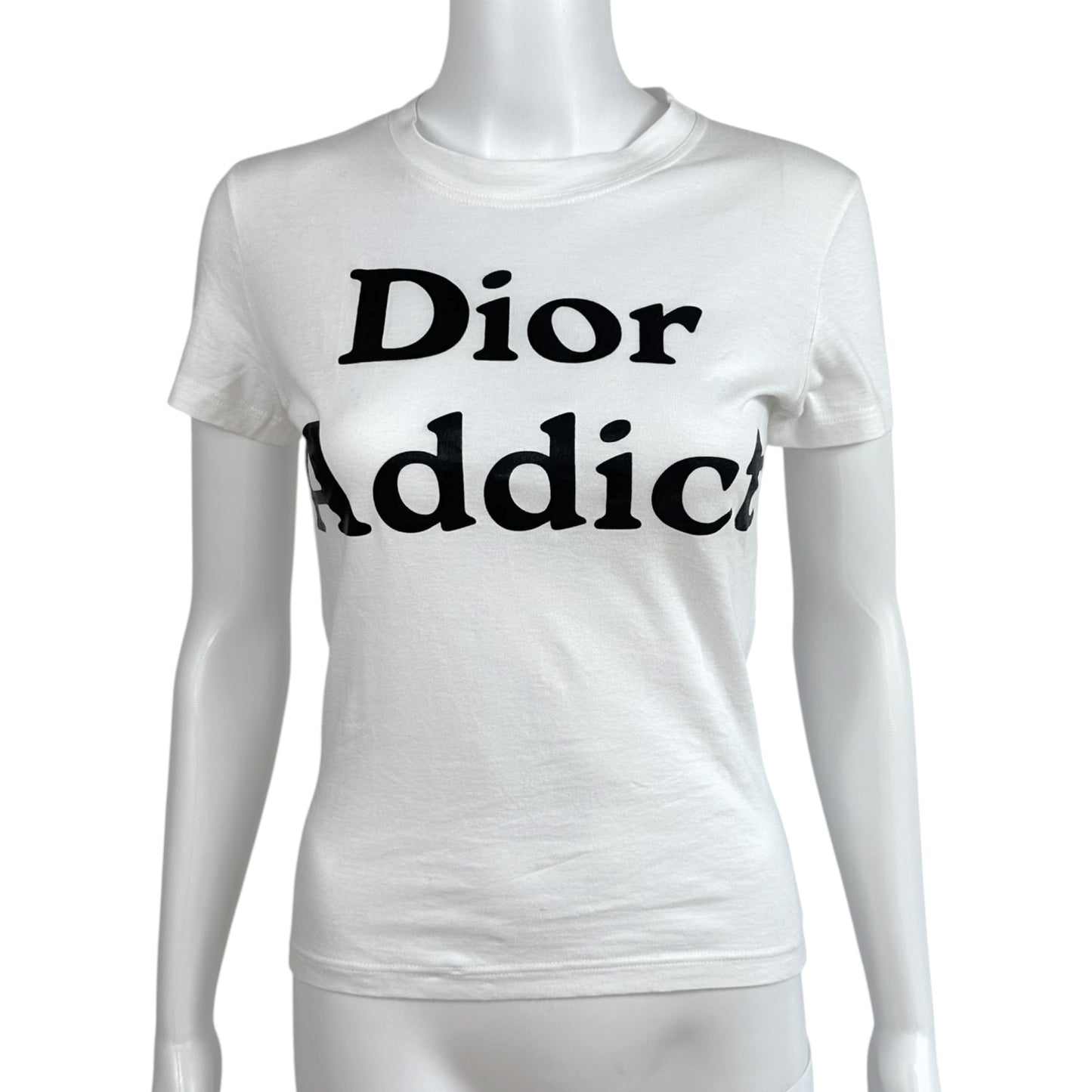 Christian Dior F/W 2002 Black & White Dior Addict Graphic T-Shirt
