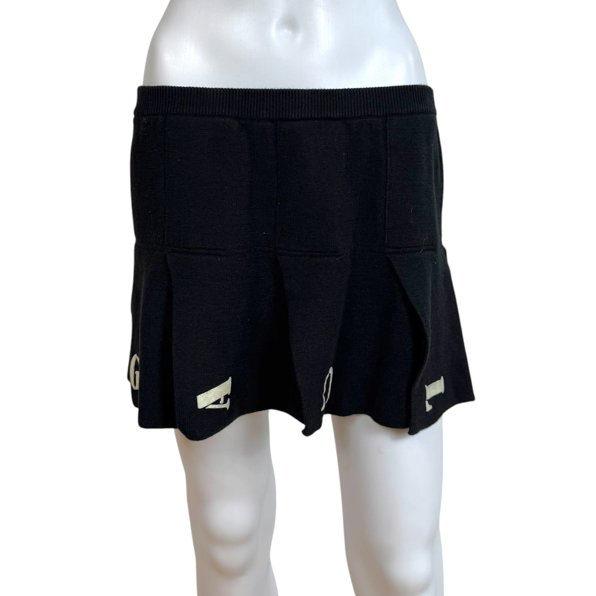 Jean Paul Gaultier Knit Logo Mini Skirt Black White