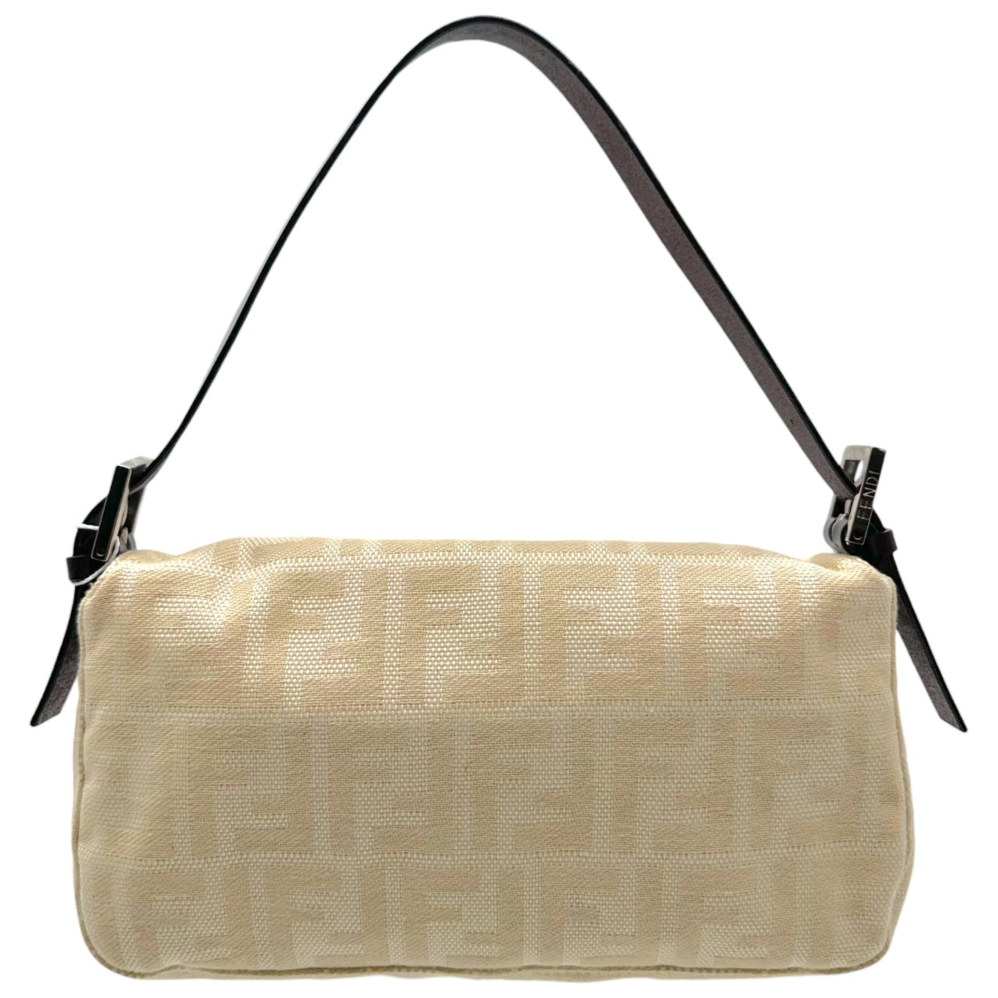 Fendi Ivory & Brown Zucca Monogram Classic Baguette Bag