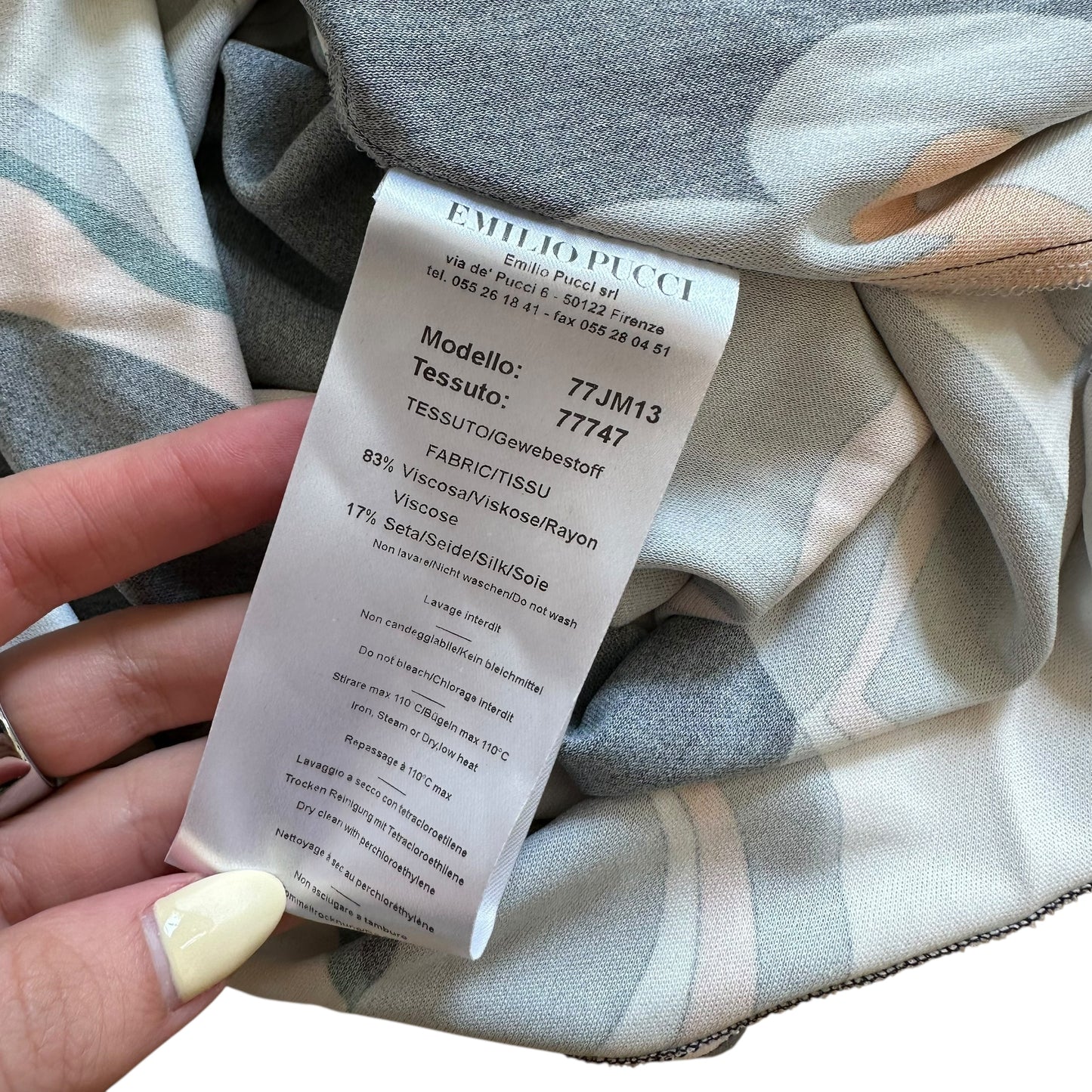 Emilio Pucci Orange & Black Printed Asymmetrical Long Sleeve Top - Outfit Repeater