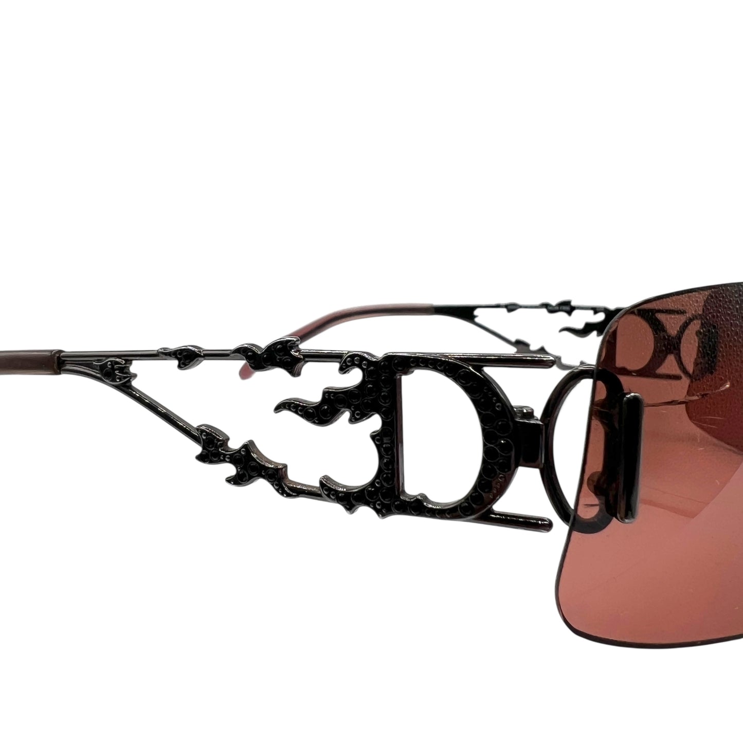 Christian Dior DiorFire Crystal Embellished Flame Sunglasses w/ Case