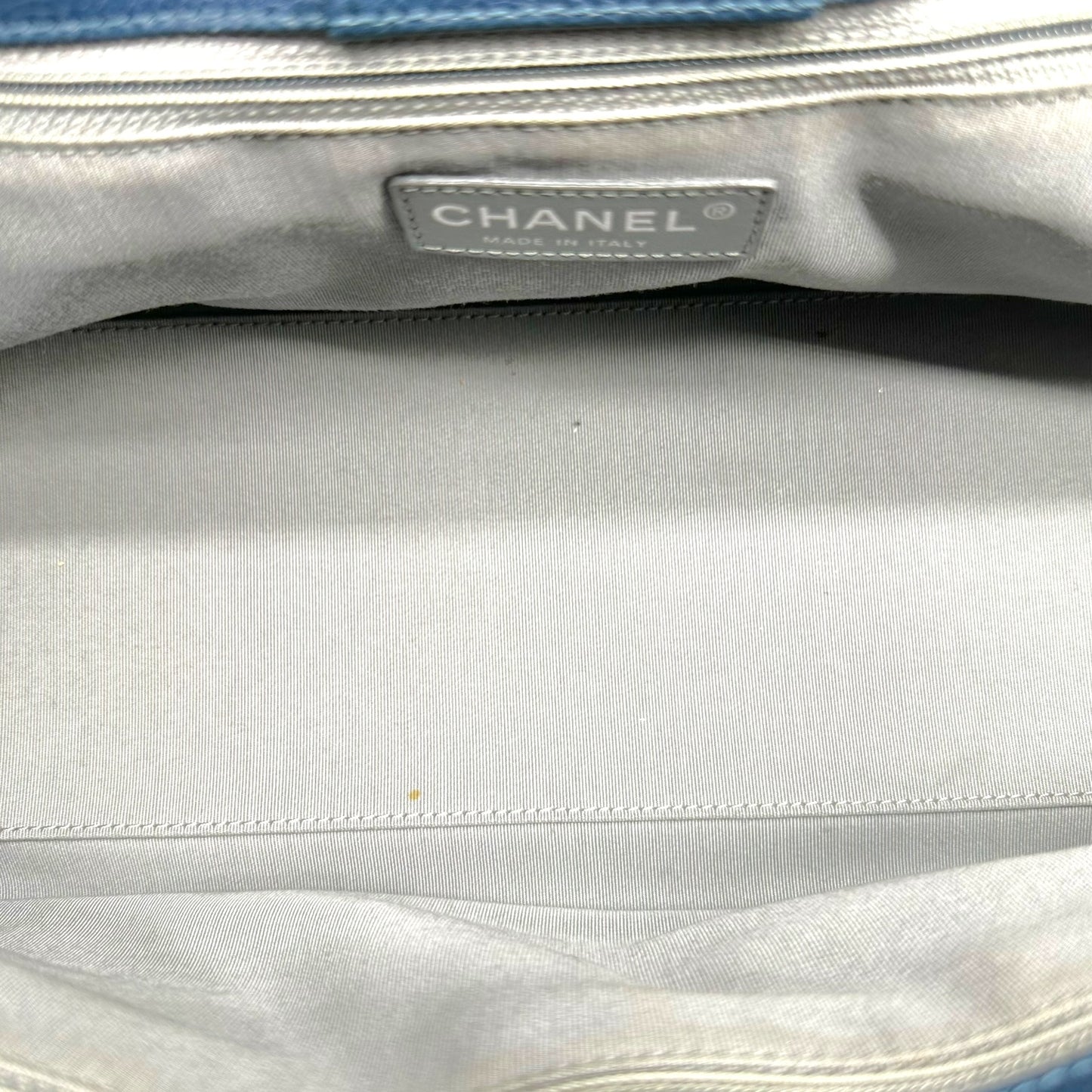 Chanel Blue Leather Small East West Executive Tote Bag