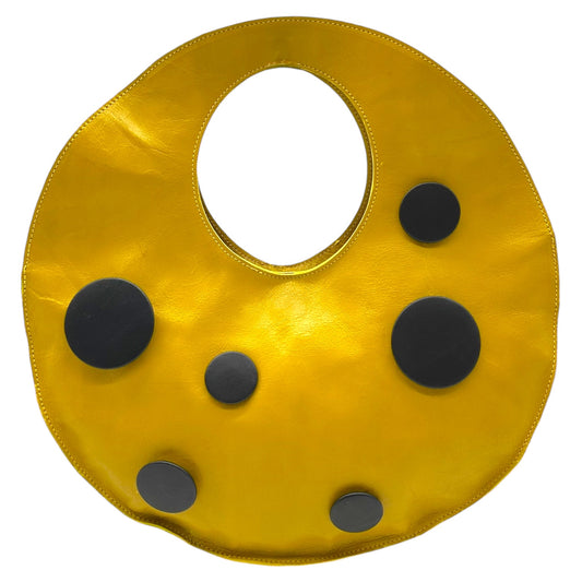 Jean Paul Gaultier Yellow Pin Embellished Round Handbag