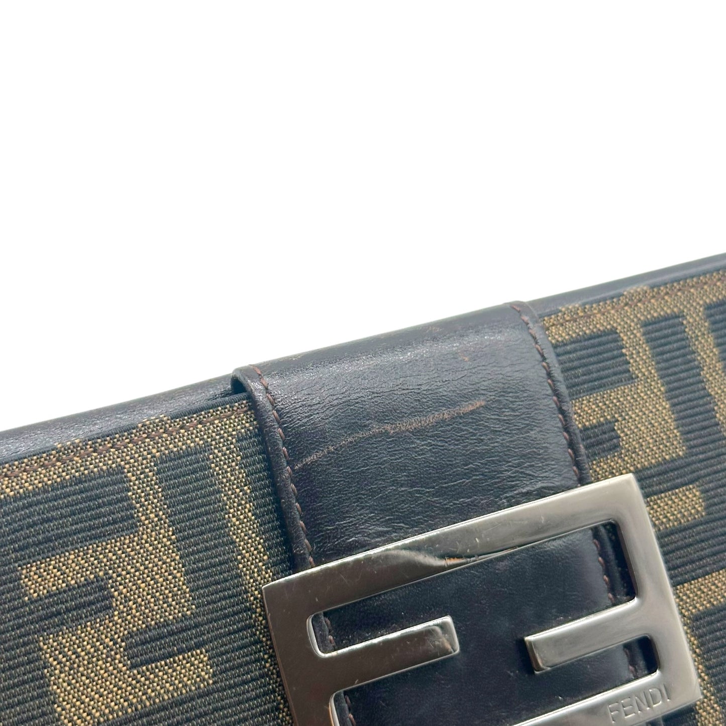 Fendi Long Bi-Fold Wallet Brown Zucca Monogram