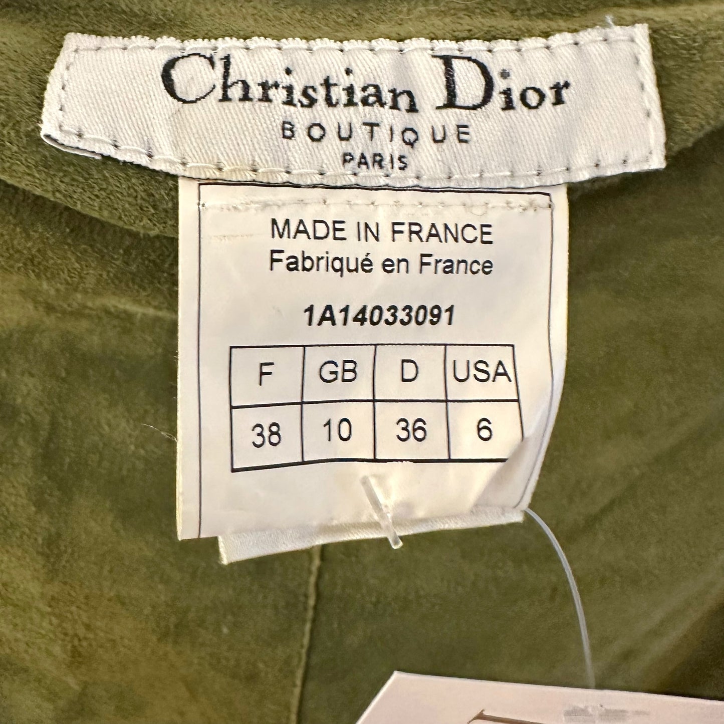 Christian Dior F/W 2001 Khaki Green Suede Midi Skirt