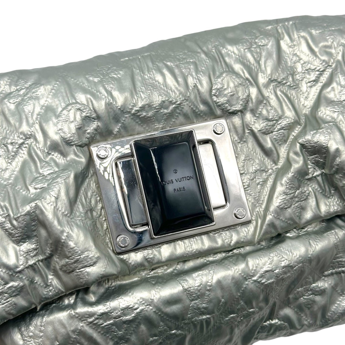 Louis Vuitton Silver Puffer Monogram Clutch Bag